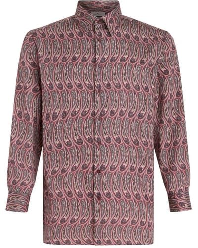 Etro Overhemd Met Paisley-print - Paars