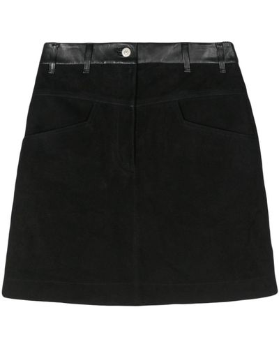 PS by Paul Smith A-line Suede Skirt - Black