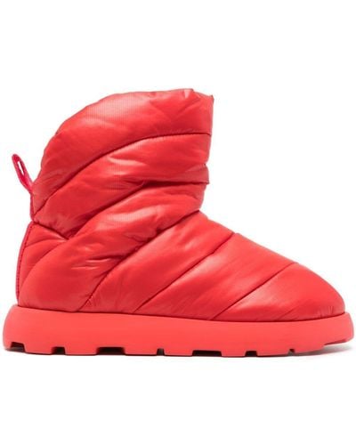 PIUMESTUDIO Luna Padded Ankle Boots - Red