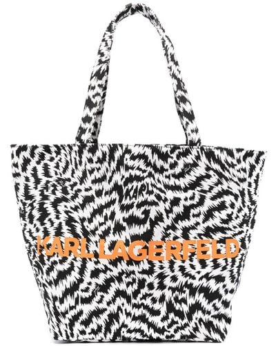 Karl Lagerfeld Handtasche mit Zebramuster - Weiß