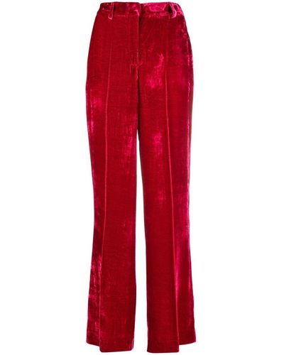 P.A.R.O.S.H. Pantalon en velours à coupe ample - Rouge