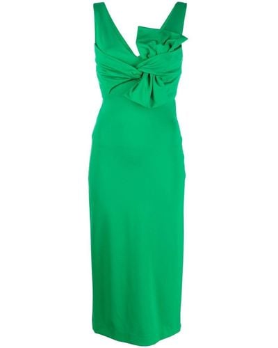 P.A.R.O.S.H. Bow-detail Midi Dress - Green