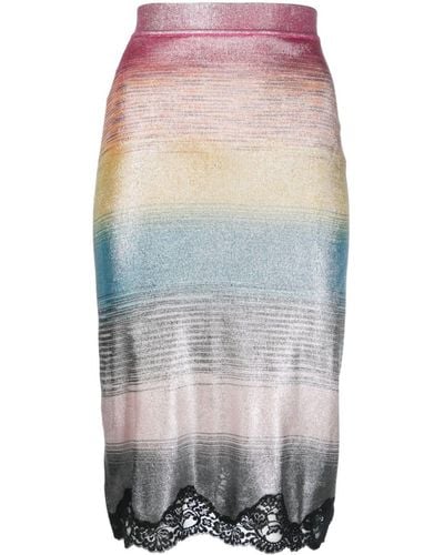 Missoni Metallic-threading High-waisted Skirt - Pink