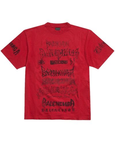 Balenciaga Diy Metal Cotton T-shirt - Red