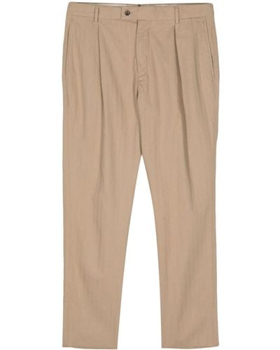 Caruso Straight-leg Cotton Trousers - Naturel