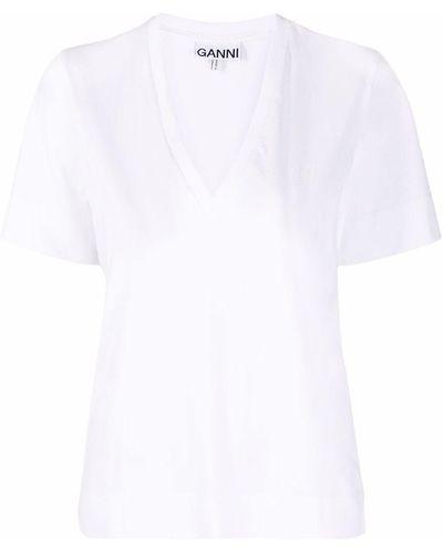 Ganni ロゴ Tシャツ - ホワイト