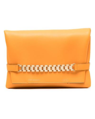 Victoria Beckham Chain-detail Clutch Bag - Orange