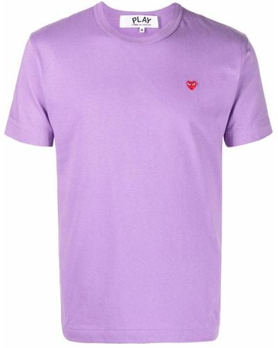 COMME DES GARÇONS PLAY Logo-patch Short-sleeve T-shirt - Purple