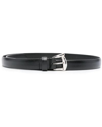 Alberta Ferretti Thin Leather Belt - Black