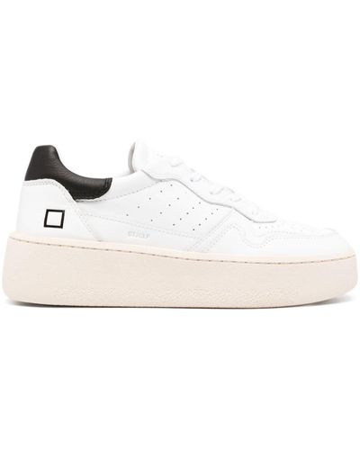 Date Calf Leather Low-top Sneakers - Natural