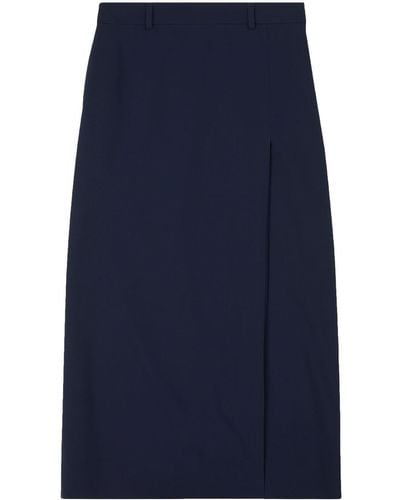Balenciaga Front Slit Skirt - Blue