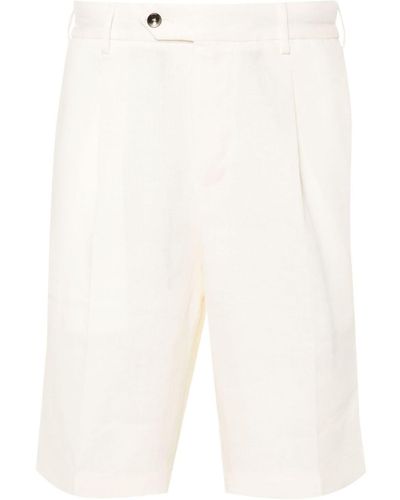 PT Torino Linen Bermuda Shorts - White