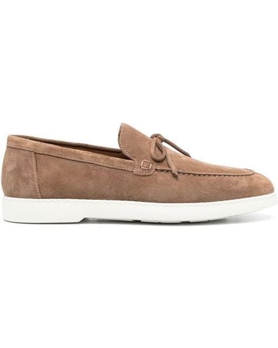 Doucal's Lace-detailing Suede Loafers - Brown