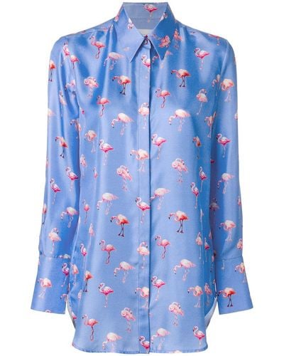 Victoria Beckham Sky Blue Flamingo Shirt