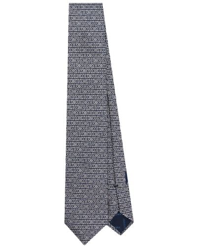 Ferragamo Cravatta con logo caratteristico Gancini - Grigio