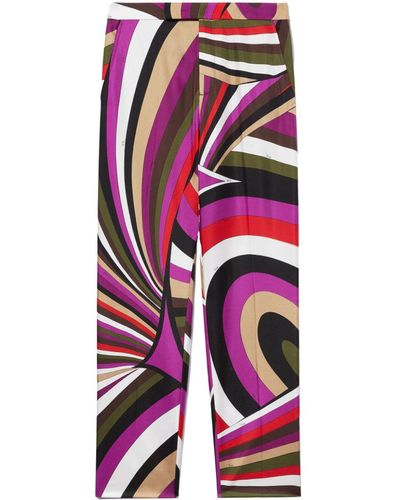 Emilio Pucci Abstract-print Silk Trousers - White