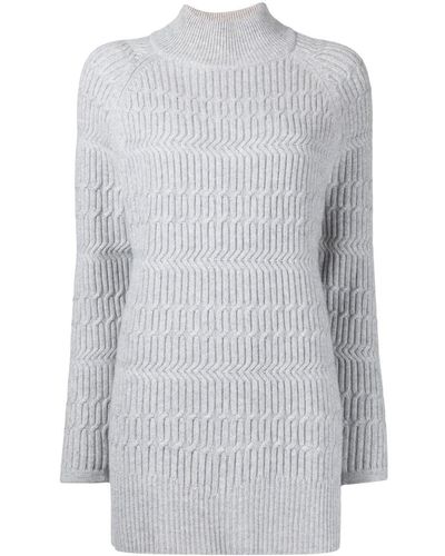 N.Peal Cashmere Cable-knit Organic Cashmere Jumper - Grey