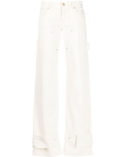 Blumarine Wore-leg Oversize Trousers - White