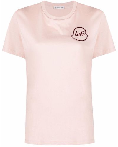Moncler スローガン Tシャツ - ピンク