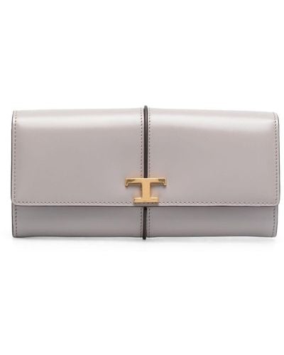 Tod's Timeless Leather Wallet - Gray