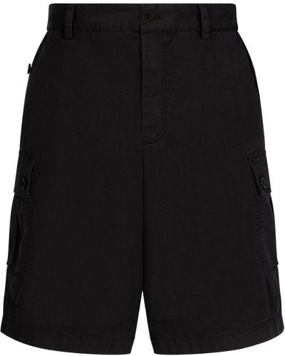 Dolce & Gabbana Cargo-Shorts mit Logo-Schild - Schwarz