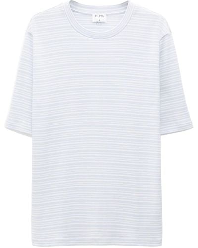 Filippa K Gestreiftes T-Shirt aus Bio-Baumwolle - Weiß