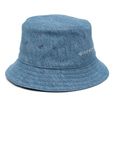 Givenchy Logo-print Denim Bucket Hat - Blue