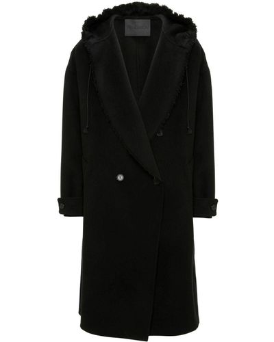 JW Anderson Double-breasted Hooded Trench Coat - Black