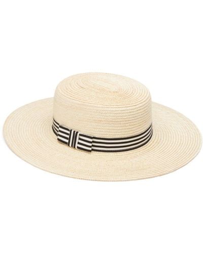 Nina Ricci Ribbon-detail Straw Hat - Natural