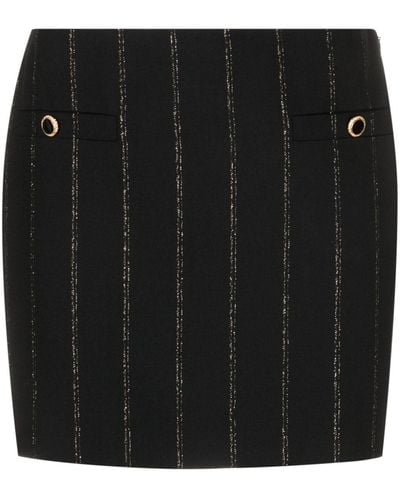 Alessandra Rich Pinstripe Miniskirt - Black