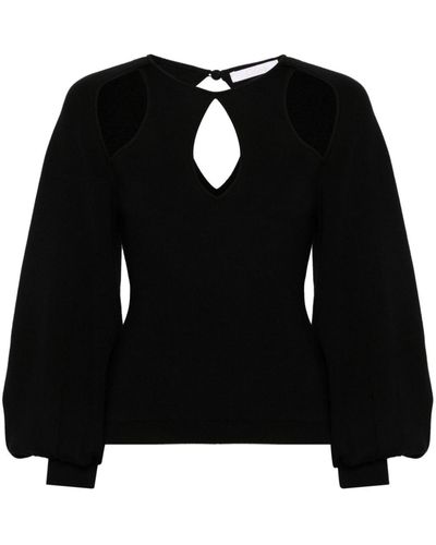 Chloé Cut-out Jumper - Women's - Wool/polyamide/silk/spandex/elastane - Black