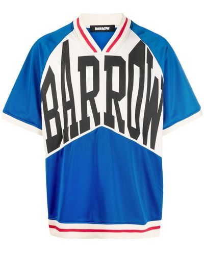 Barrow Logo-print V-neck T-shirt - Blue