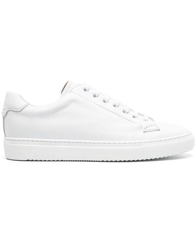 Doucal's Lace-up Leather Sneakers - White