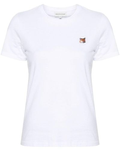 Maison Kitsuné T-shirt Met Vossen Patroon - Wit
