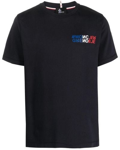 3 MONCLER GRENOBLE T-shirt Met Print - Zwart