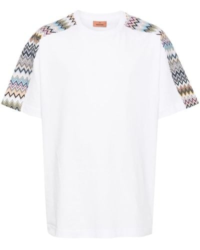 Missoni Zigzag-detailed Cotton T-shirt - White