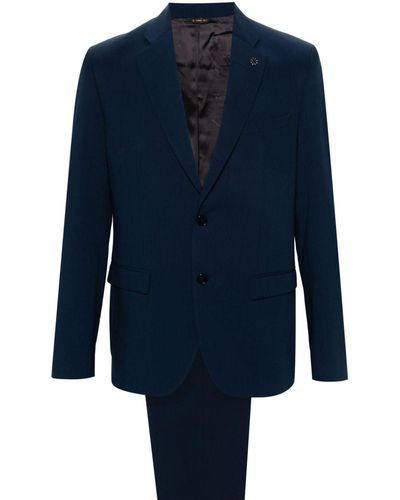 Manuel Ritz Notch-lapels Single-breasted Suit - Blue