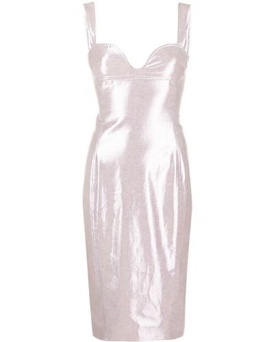 Genny Metallic-effect Fitted Dress - Pink