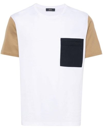 Herno T-shirt à design colour block - Blanc