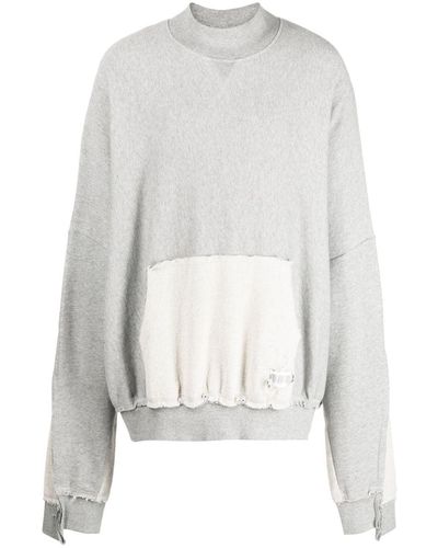 Mostly Heard Rarely Seen Exposed-seam Brushed Cotton Sweatshirt - White