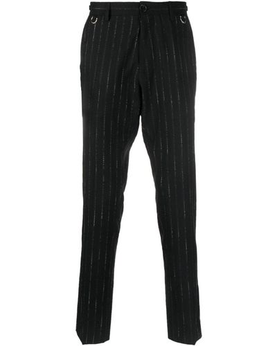 John Richmond Melkor Pinstripe Trousers - Black