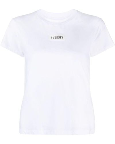 MM6 by Maison Martin Margiela T-Shirt mit Logo-Applikation - Weiß