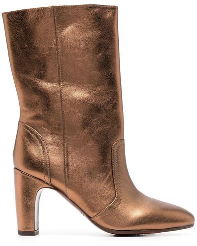 Chie Mihara Eyta 85mm Metallic-effect Boots - Brown