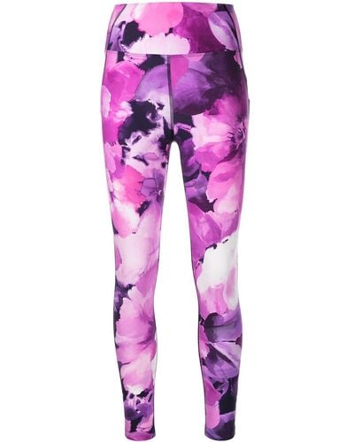 Marchesa High-waisted Floral leggings - Pink
