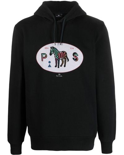 PS by Paul Smith Hoodie mit grafischem Print - Schwarz