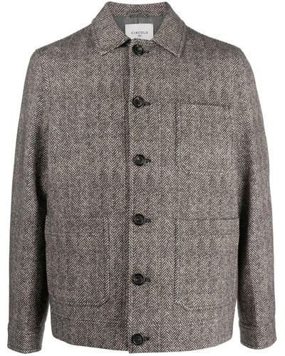 Circolo 1901 Chevron-knit Shirt Jacket - Grey