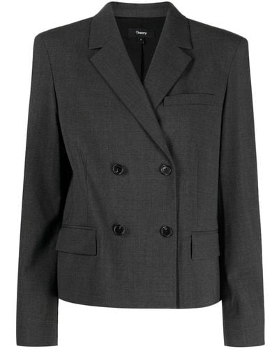 Theory Cropped Tailored Blazer - Black