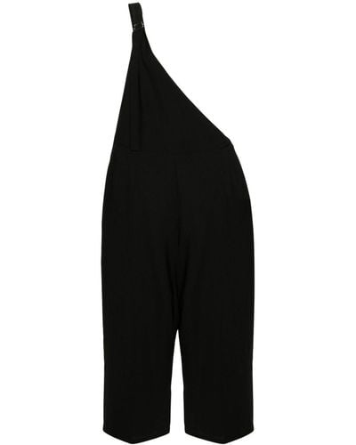 MM6 by Maison Martin Margiela One-shoulder Virgin Wool Jumpsuit - Black