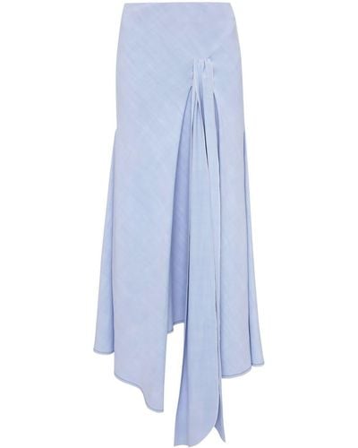 Victoria Beckham Tie-detail Asymmetric Skirt - Blue