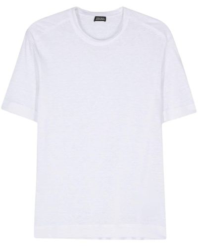 Zegna Crew-neck Linen T-shirt - White